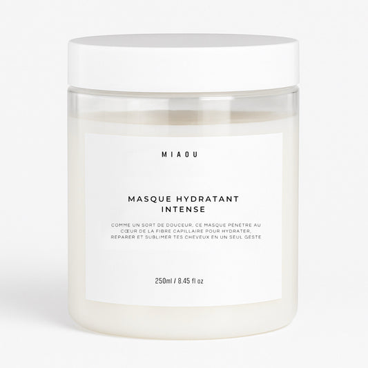 Masque hydratant intense Miaou pour cheveux secs et abîmés - pot 6 actifs nourrissants